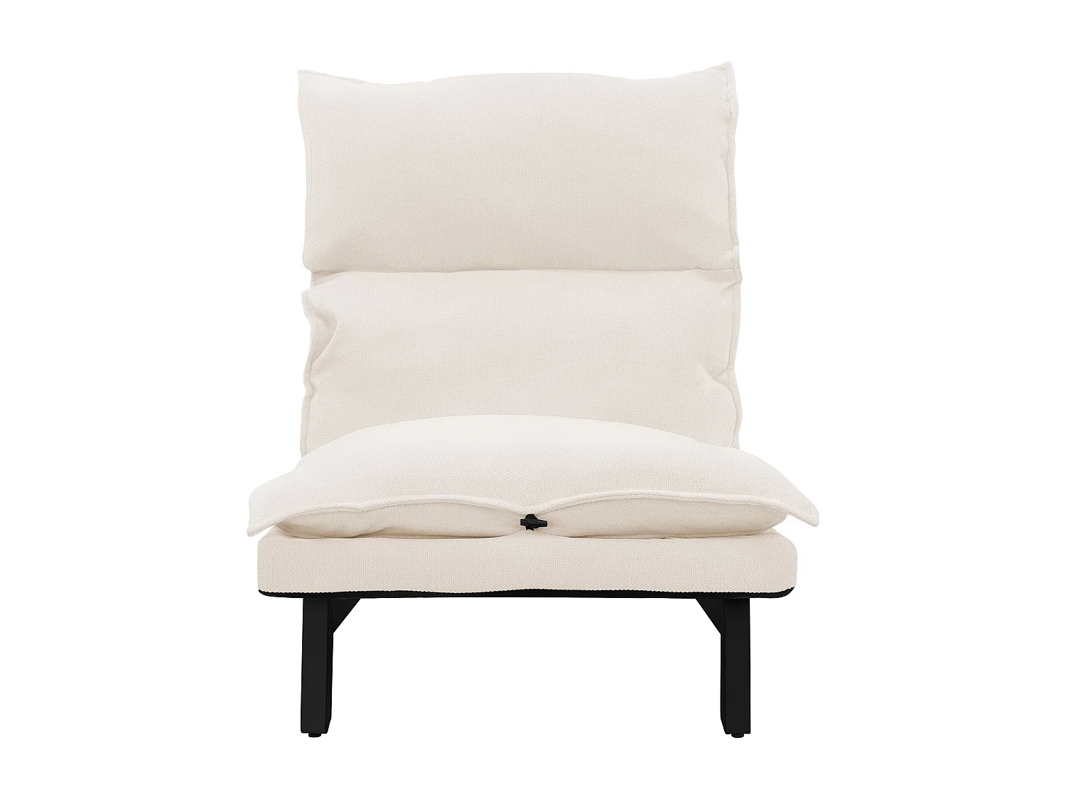 Fauteuil de relaxation de sol beige revêtement en lin rembourrage doux en polyester et structure robuste en acier dossier inclinable en 5 positions