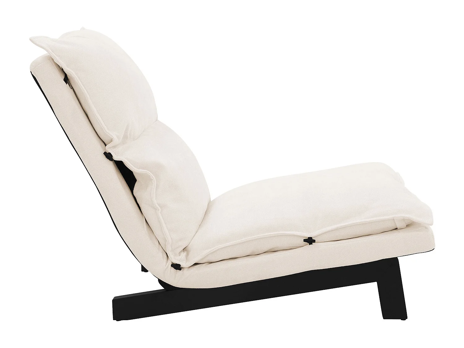 Fauteuil de relaxation de sol beige revêtement en lin rembourrage doux en polyester et structure robuste en acier dossier inclinable en 5 positions