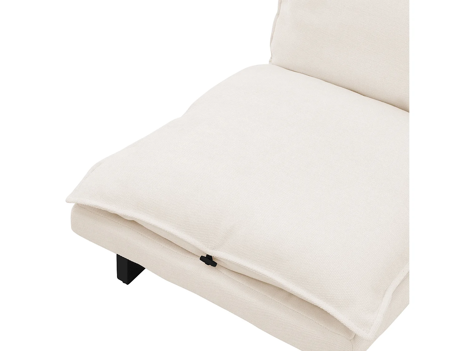 Fauteuil de relaxation de sol beige revêtement en lin rembourrage doux en polyester et structure robuste en acier dossier inclinable en 5 positions