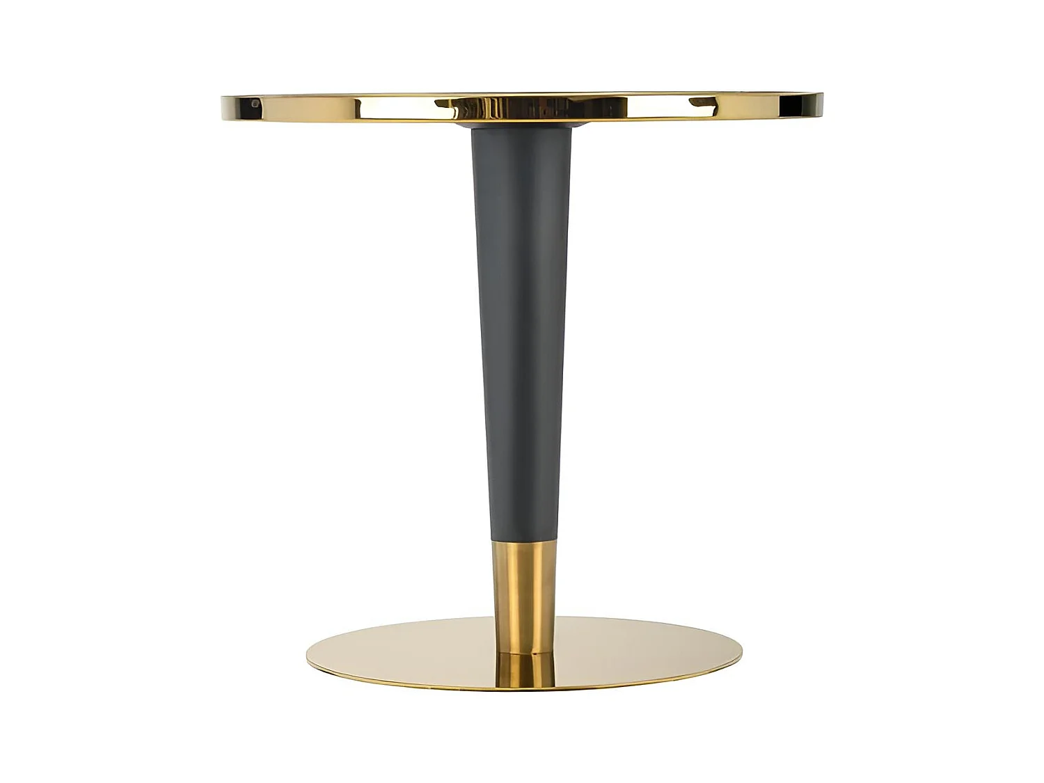 Tavolo da pranzo Morata (79x74)/Rotondo/MDF/Design in marmo/Bianco e oro