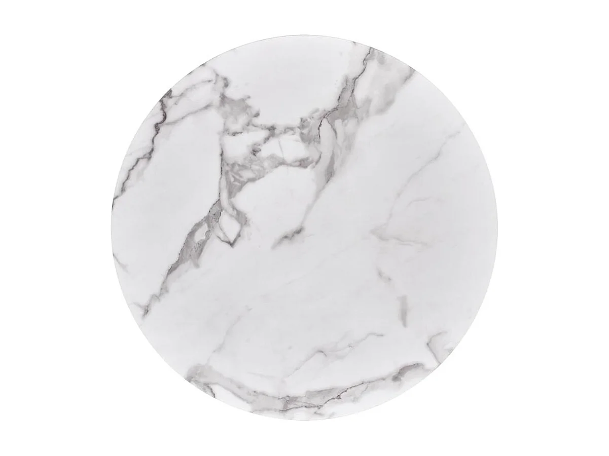 Esstisch Morata(79x74)/Rund/MDF/Marmor Design/Weiss&Gold