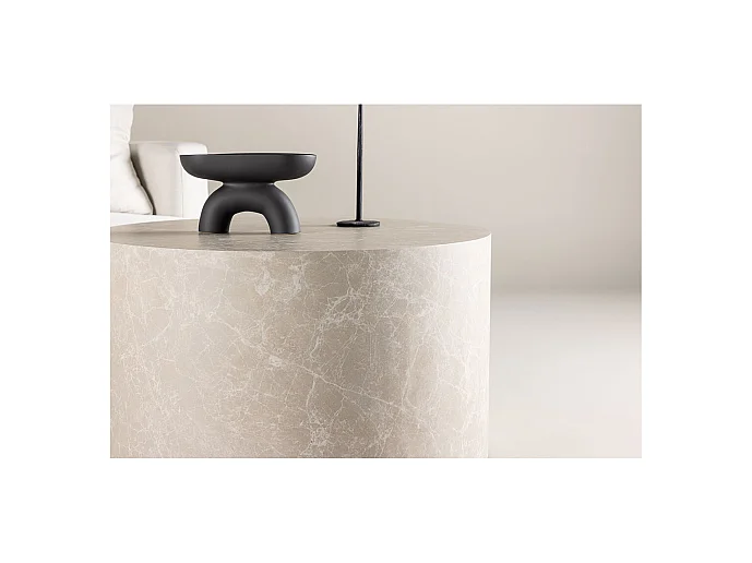 Table Basse Ronde "York" 80cm Beige