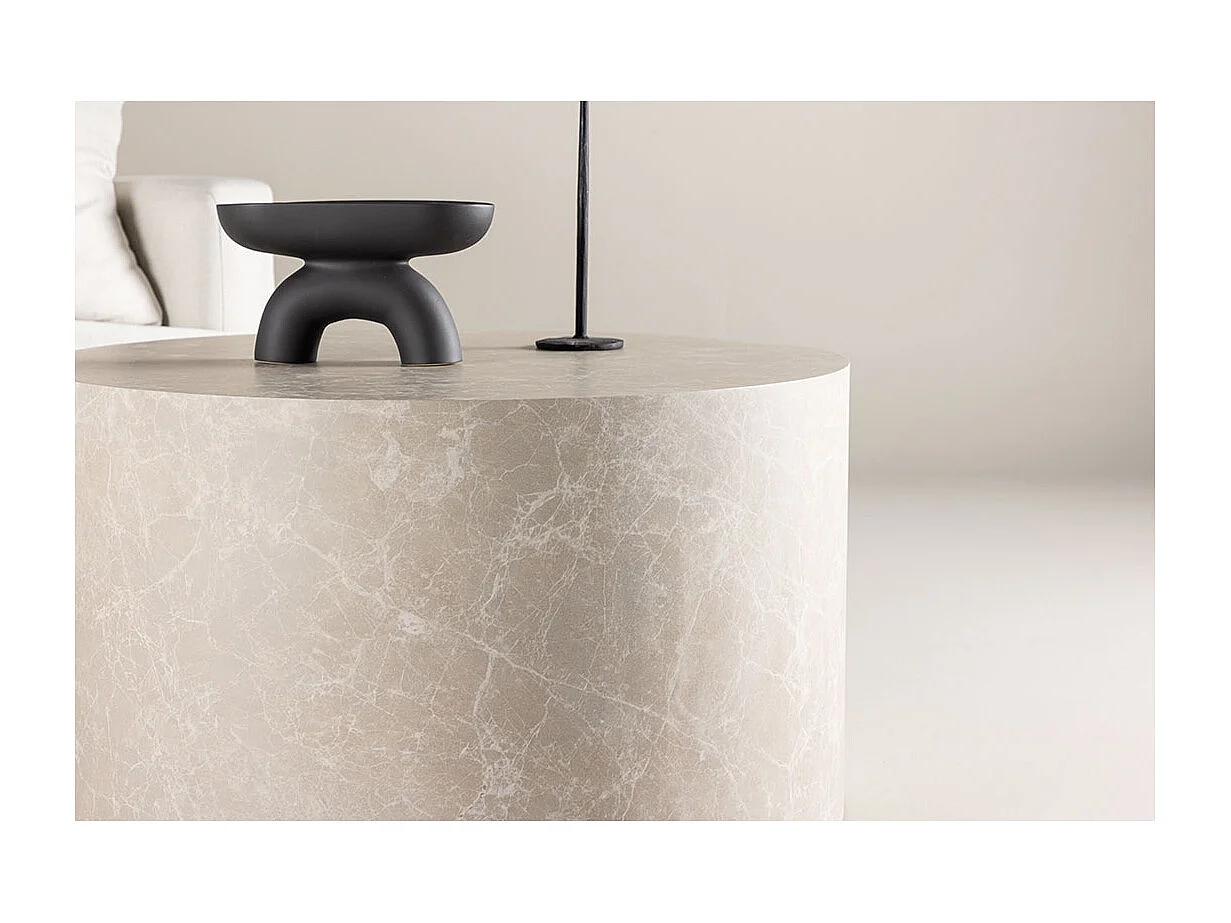 Table Basse Ronde "York" 80cm Beige