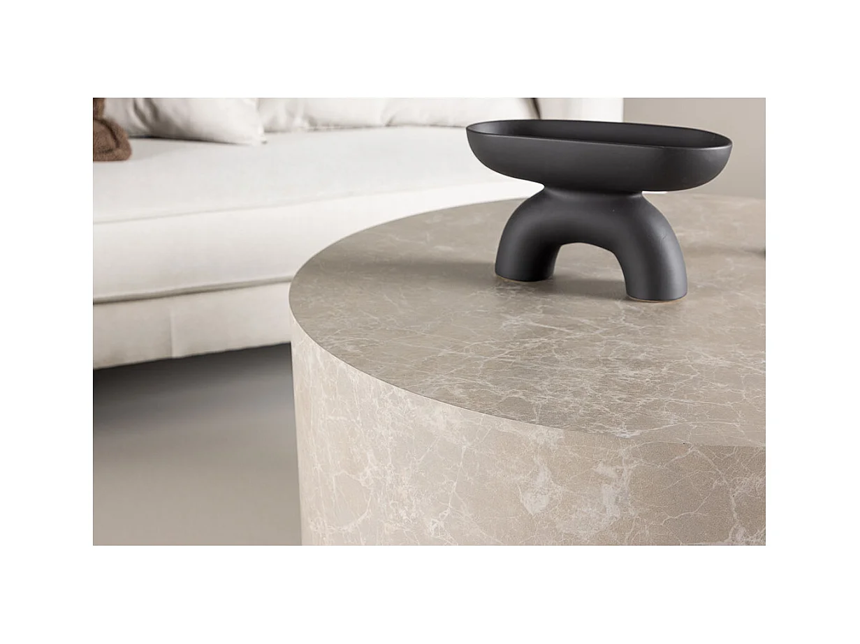 Table Basse Ronde "York" 80cm Beige