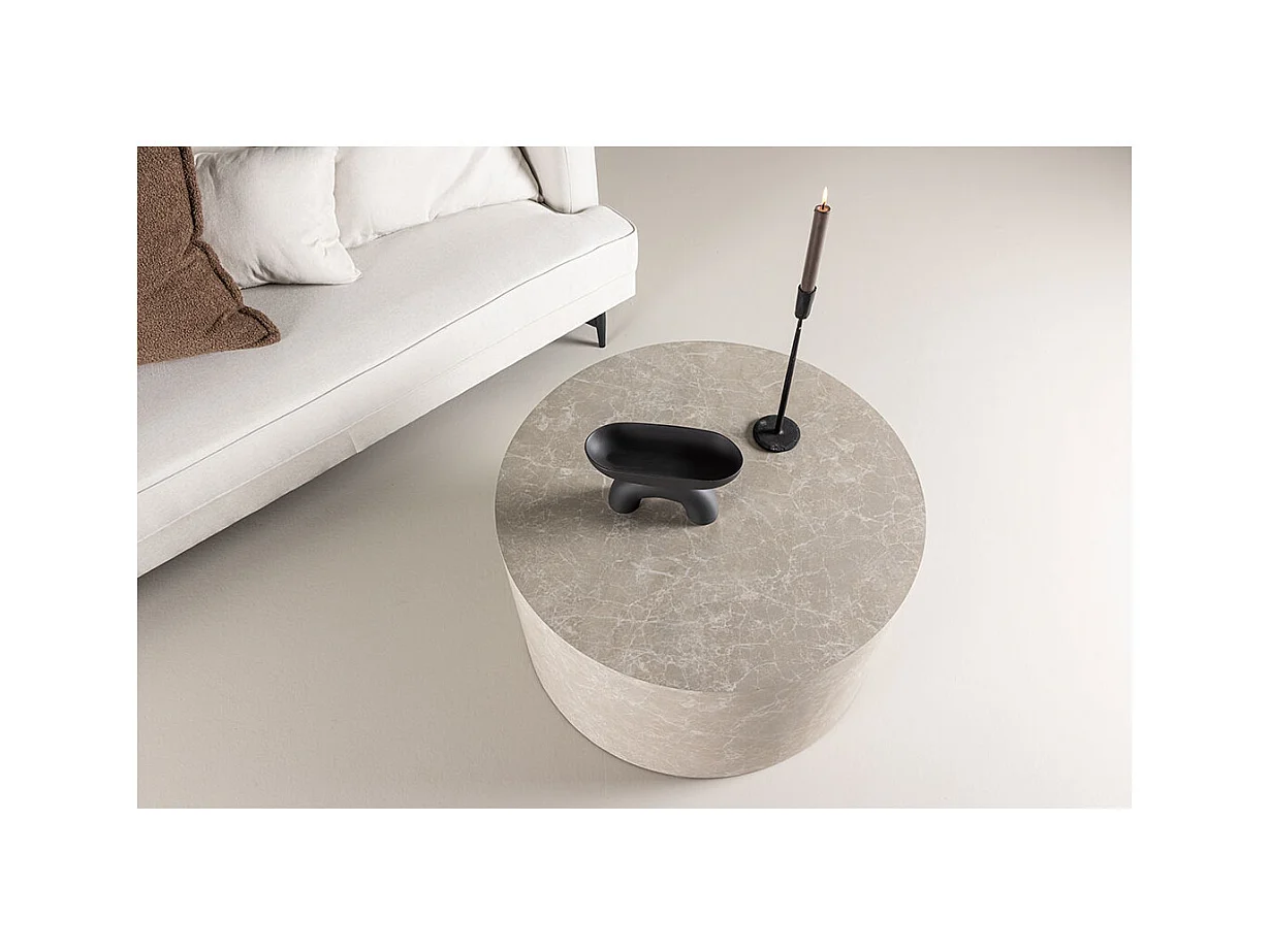 Table Basse Ronde "York" 80cm Beige