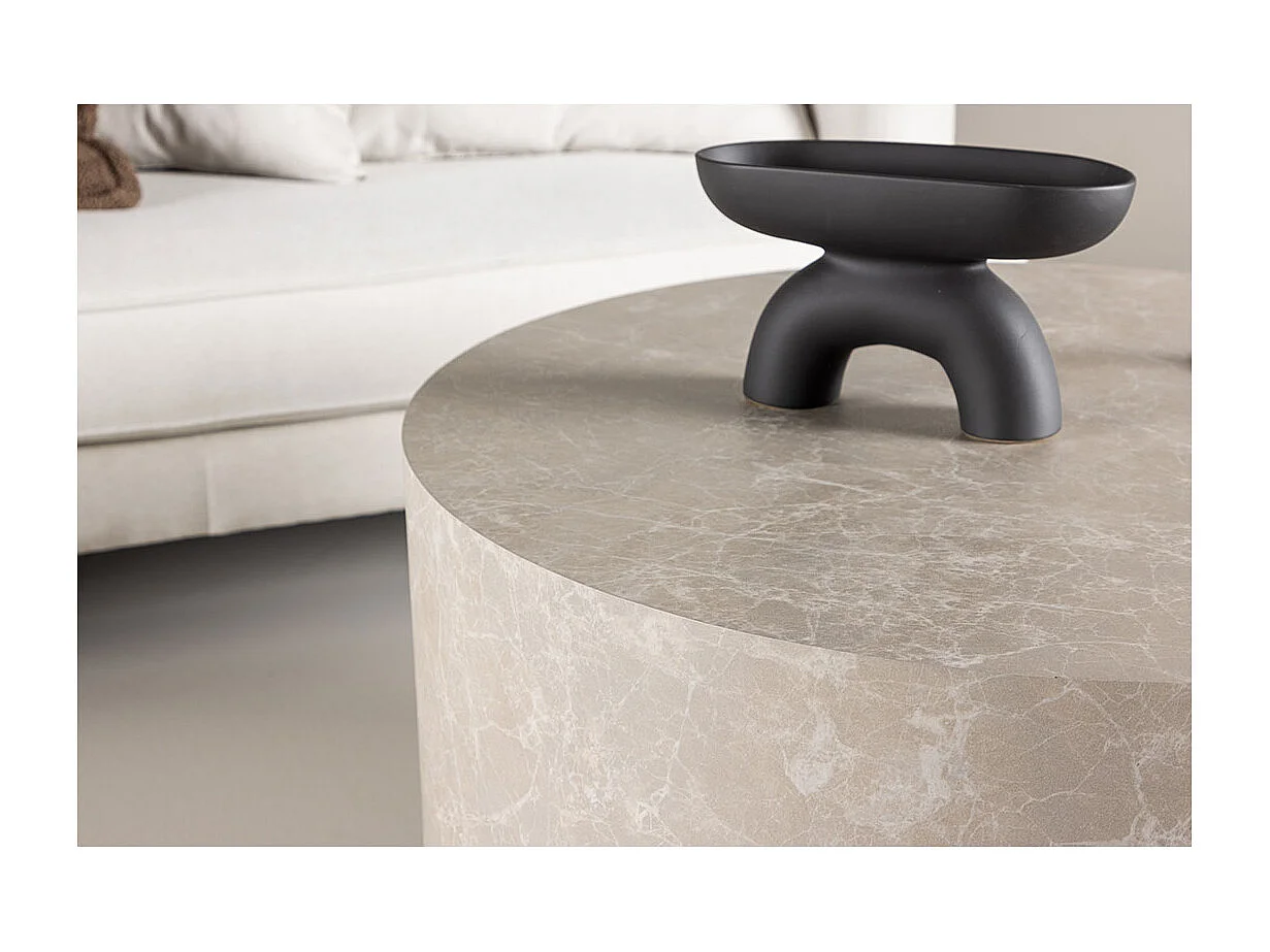 Table Basse Ronde "York" 80cm Beige