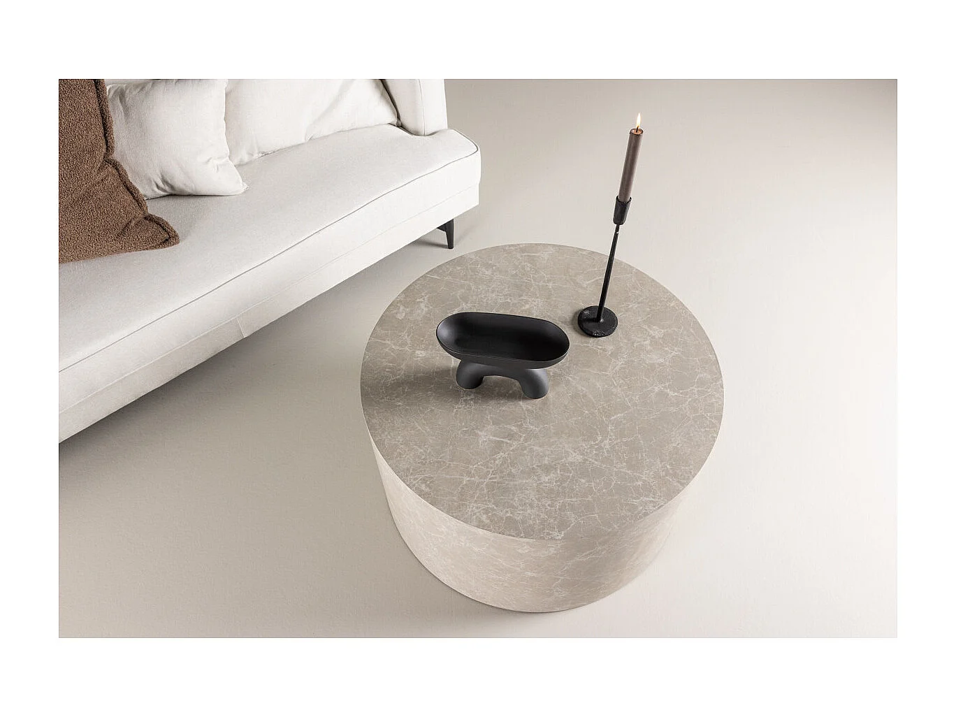 York salontafel Ø80 cm beige.