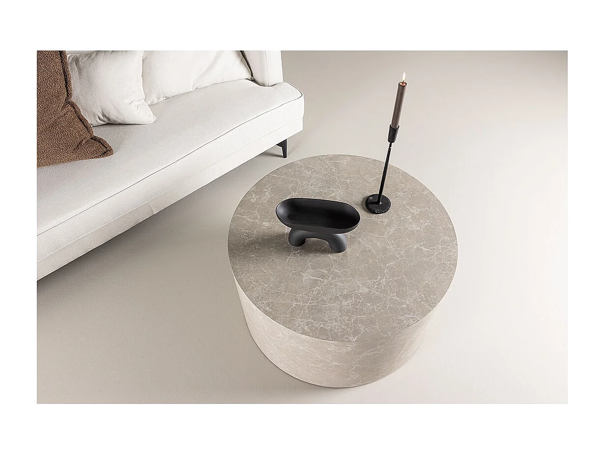 York table basse Ø80 cm beige.