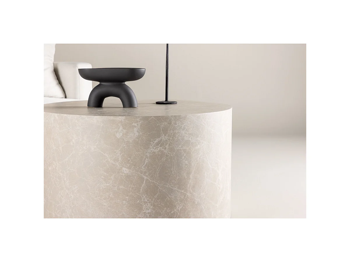 York salontafel Ø80 cm beige.