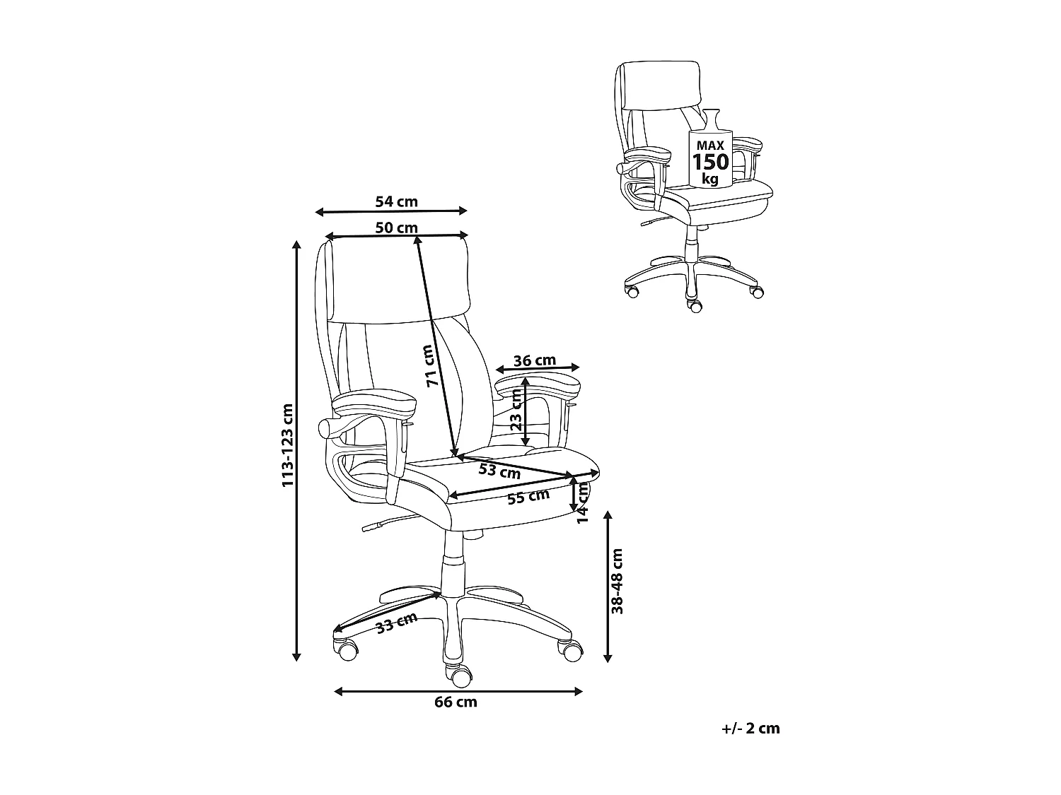 Fauteuil de bureau GALLANT Cuir PU Beige