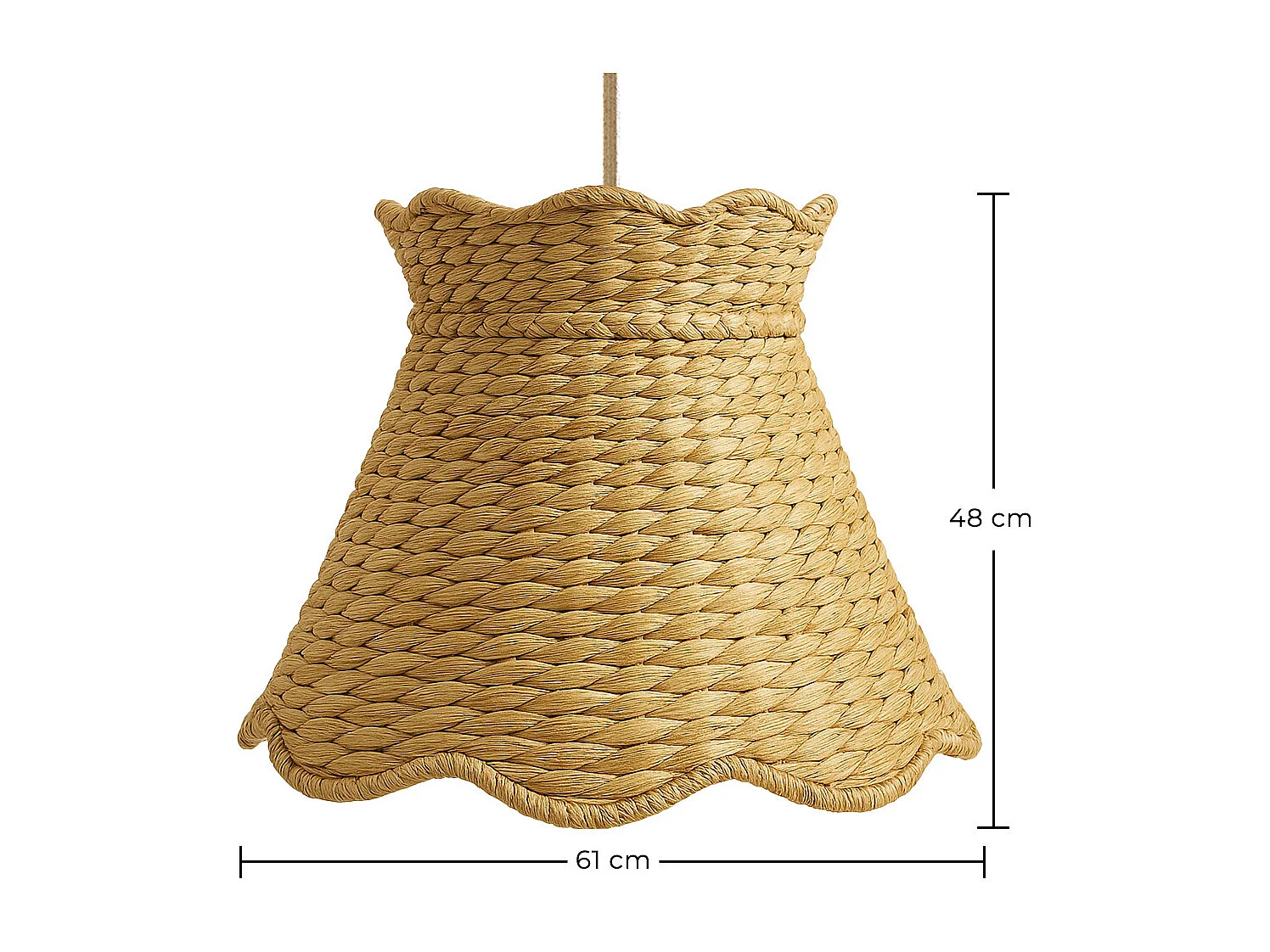 Lampe de Plafond en Rotin – Lampe Suspendue Style Naturel – Tyna Naturel