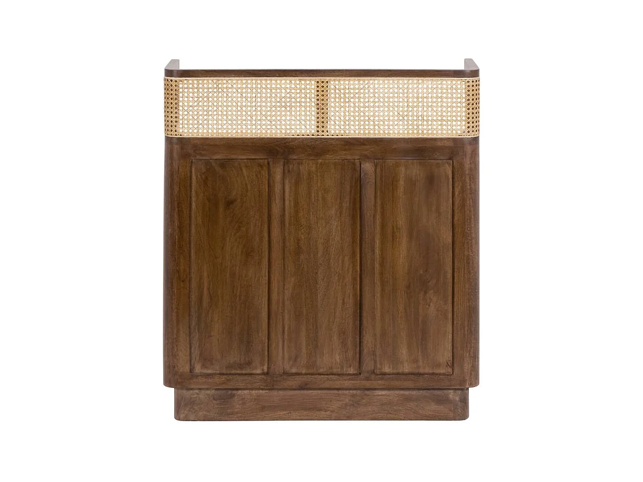 Bar en bois de manguier et cannage Remick