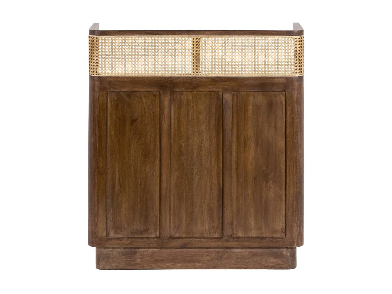 Bar en bois de manguier et cannage Remick