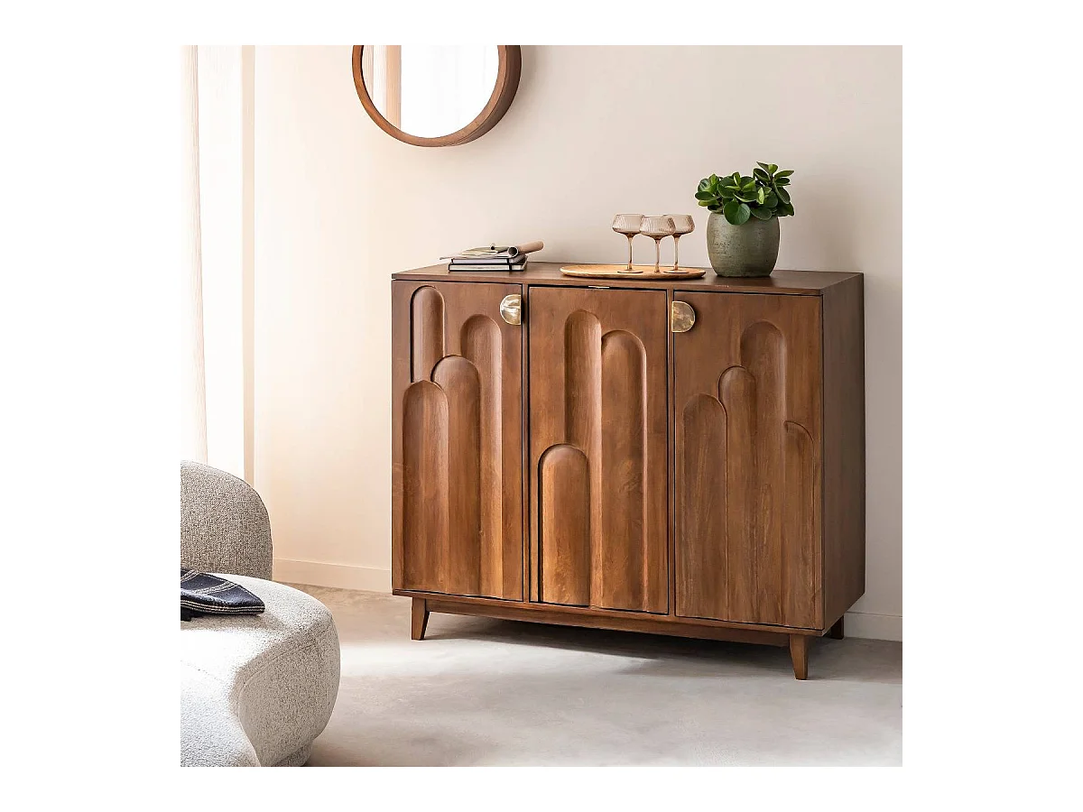 Meuble bar en bois de manguier Elio