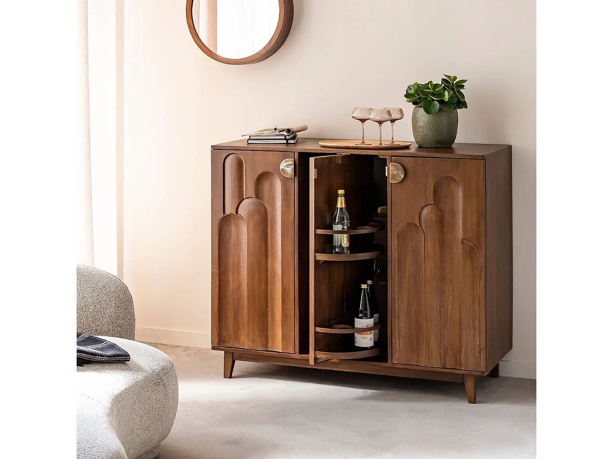 Meuble bar en bois de manguier Elio