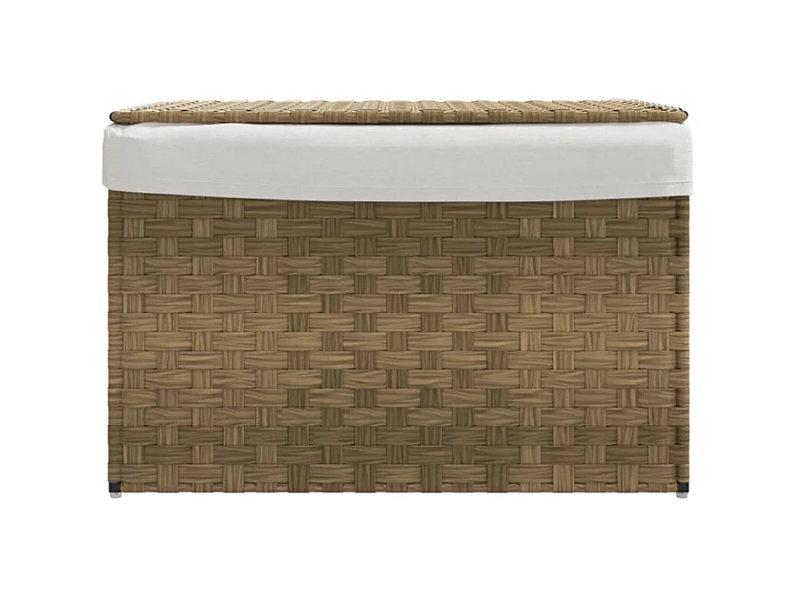 Panier à linge avec couvercle 55,5x35x34 cm résine tressée