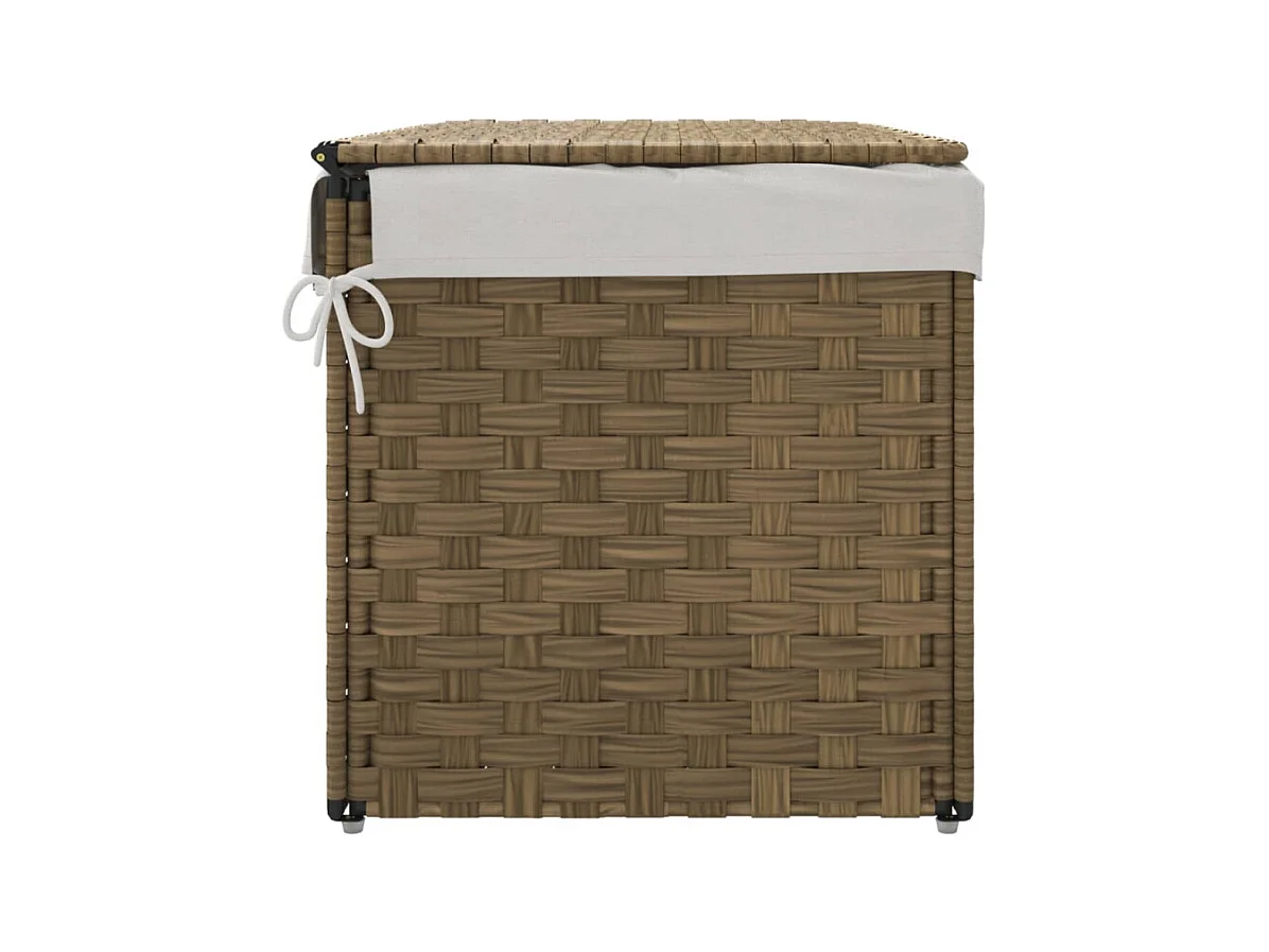 Panier à linge avec couvercle 55,5x35x34 cm résine tressée