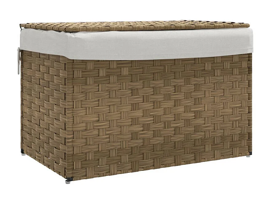 Wäschekorb mit Deckel 55,5x35x34 cm Poly Rattan