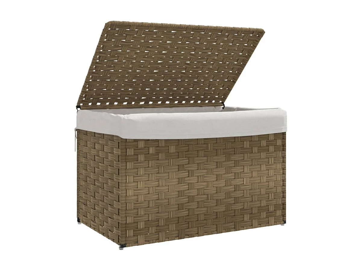 Wäschekorb mit Deckel 55,5x35x34 cm Poly Rattan