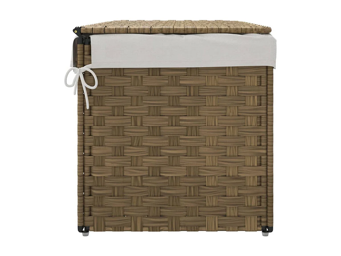Wäschekorb mit Deckel 55,5x35x34 cm Poly Rattan