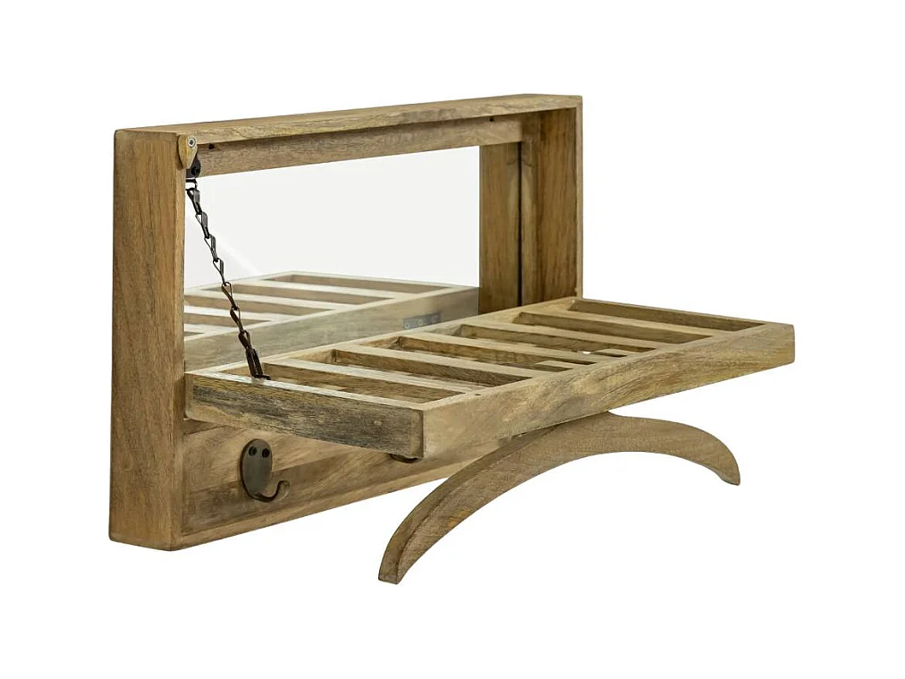 Perchero en madera de mango con espejo Marley