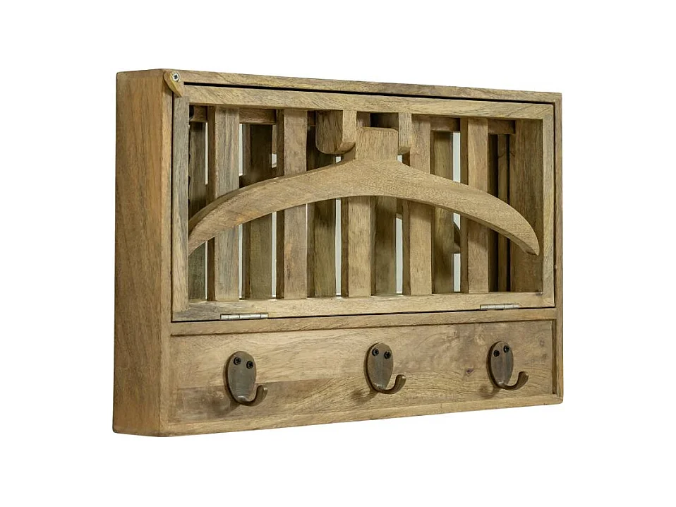 Perchero en madera de mango con espejo Marley