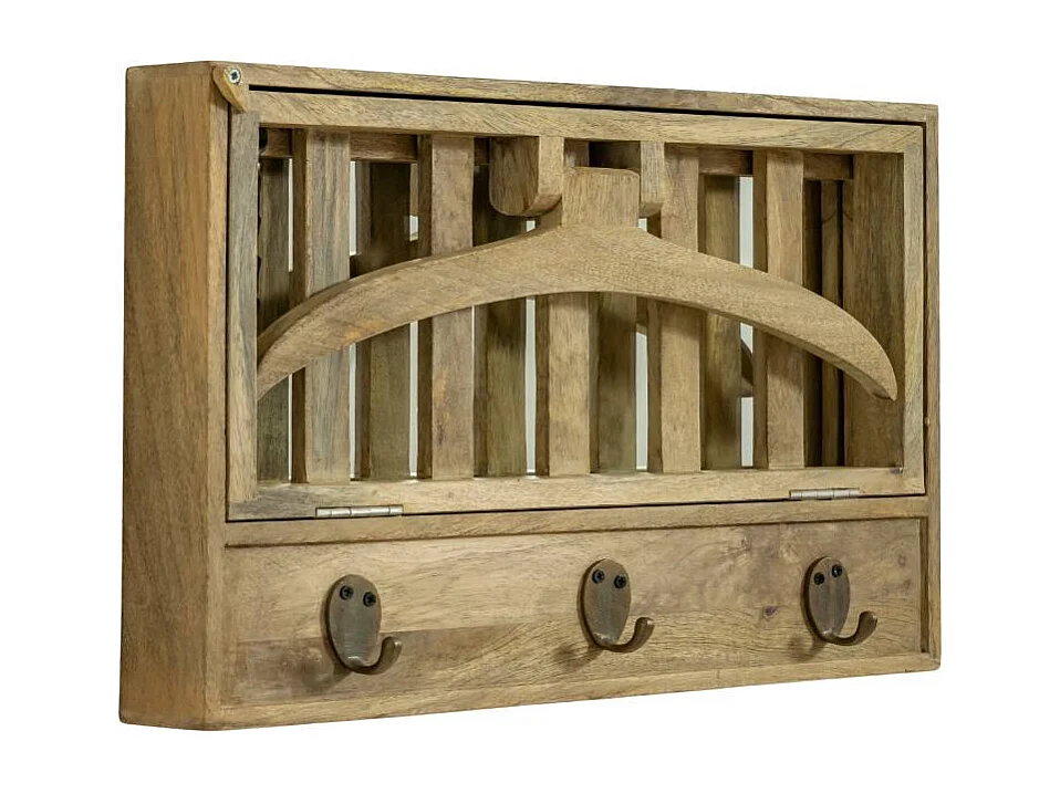 Perchero en madera de mango con espejo Marley