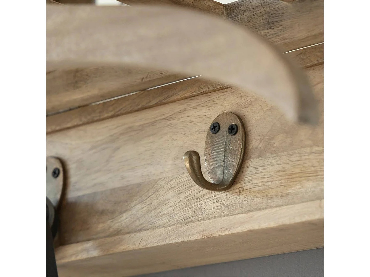 Perchero en madera de mango con espejo Marley