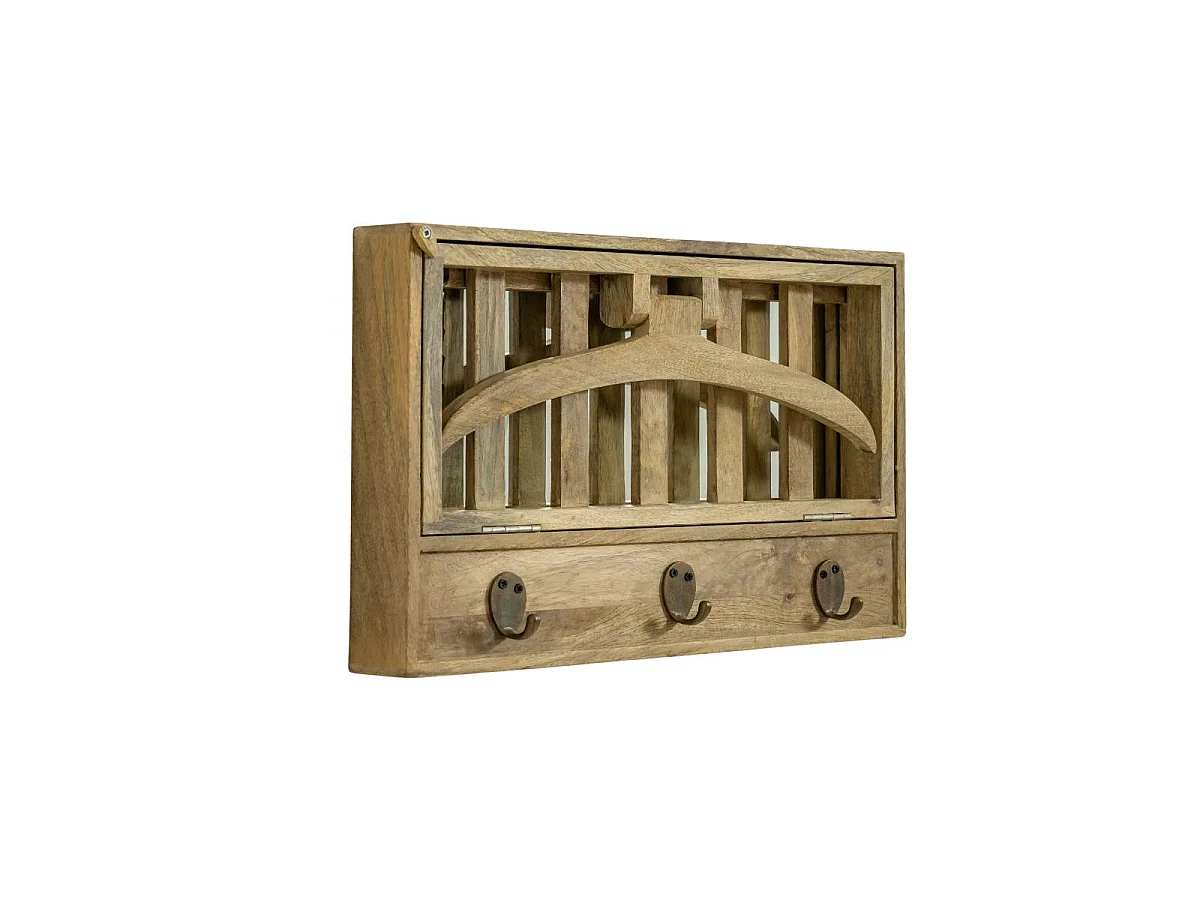 Perchero en madera de mango con espejo Marley