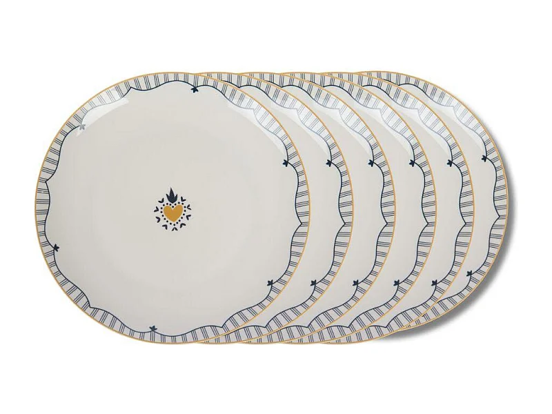 Assiette à dessert Poésie 20 cm (lot de 6)