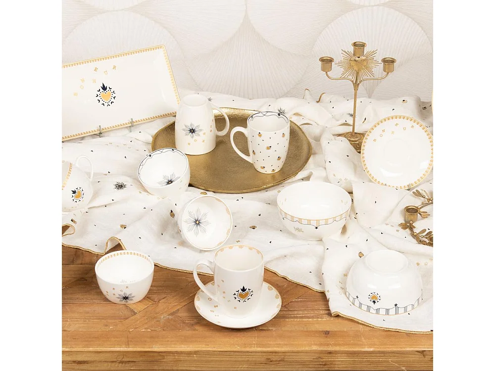 Assiette à dessert Poésie 20 cm (lot de 6)