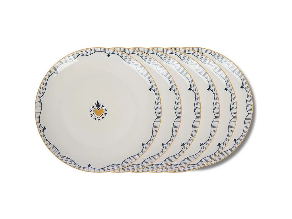 Assiette à dessert Poésie 20 cm (lot de 6)