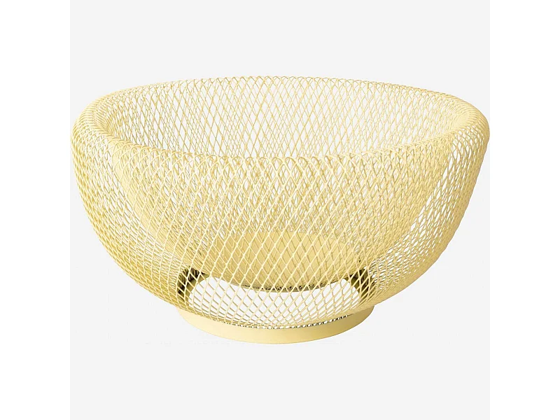 Habitat - Corbeille à fruits en métal - 25,5 x 13 cm - Jaune - Aude