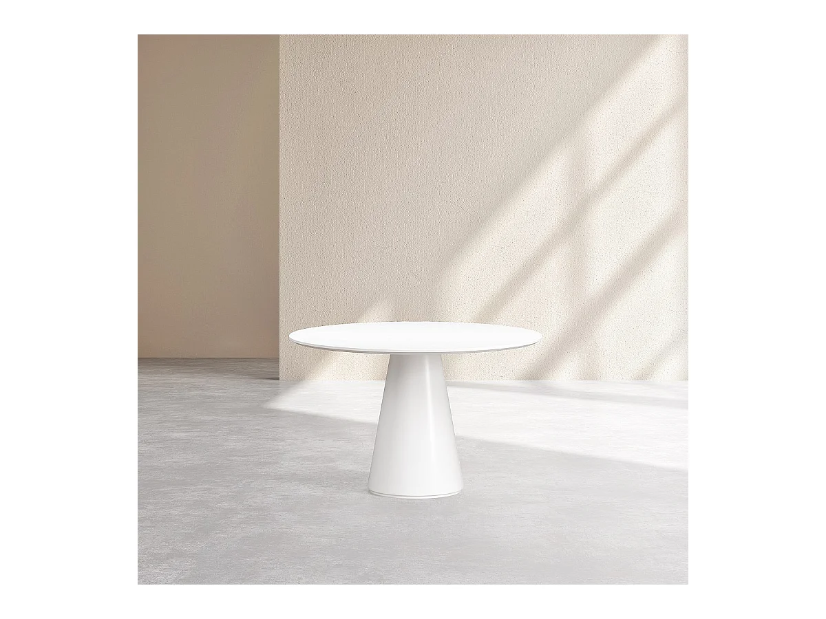 Habitat - Table ronde finition mate - Blanc - Sibari