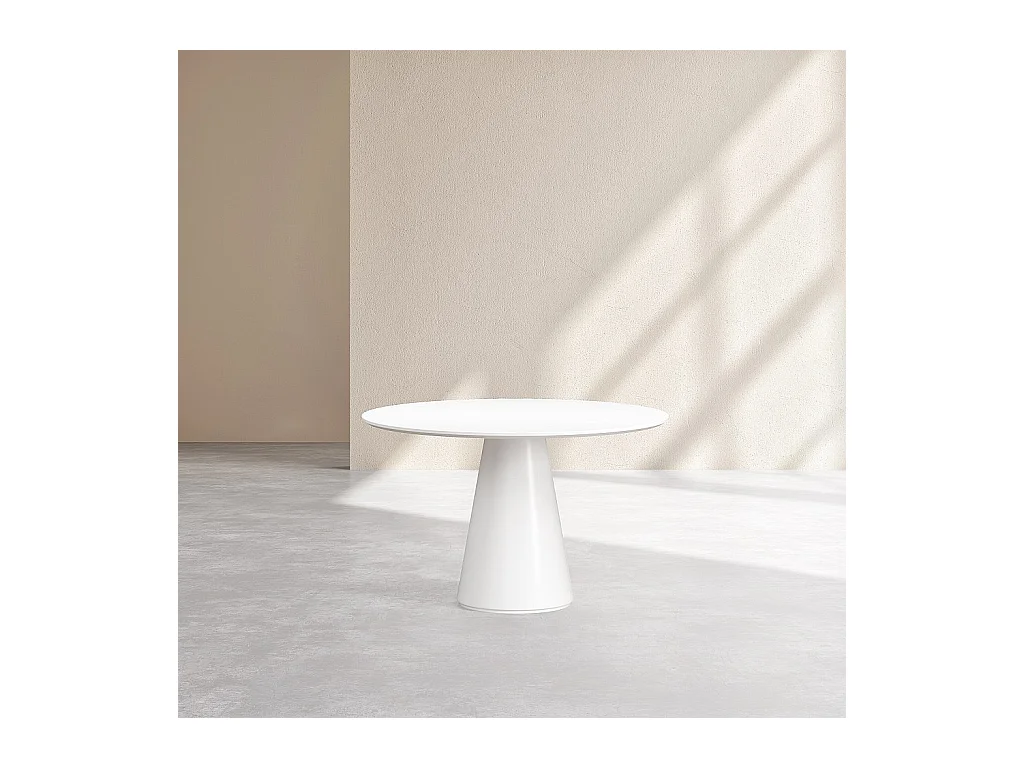 Habitat - Table ronde finition mate - Blanc - Sibari