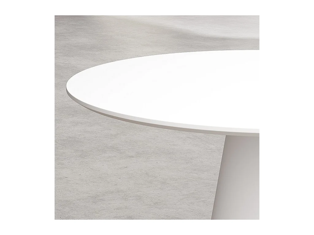 Habitat - Table ronde finition mate - Blanc - Sibari