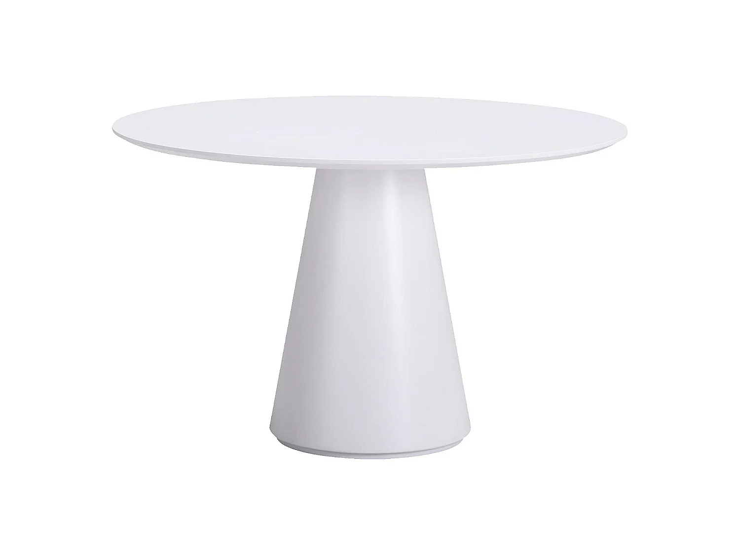 Habitat - Table à manger ronde finition mate - 4 couverts - Blanc polaire - Sibari