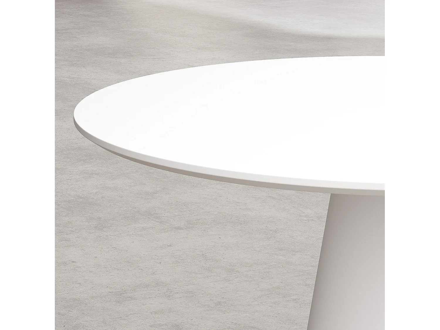 Habitat - Table à manger ronde finition mate - 4 couverts - Blanc polaire - Sibari
