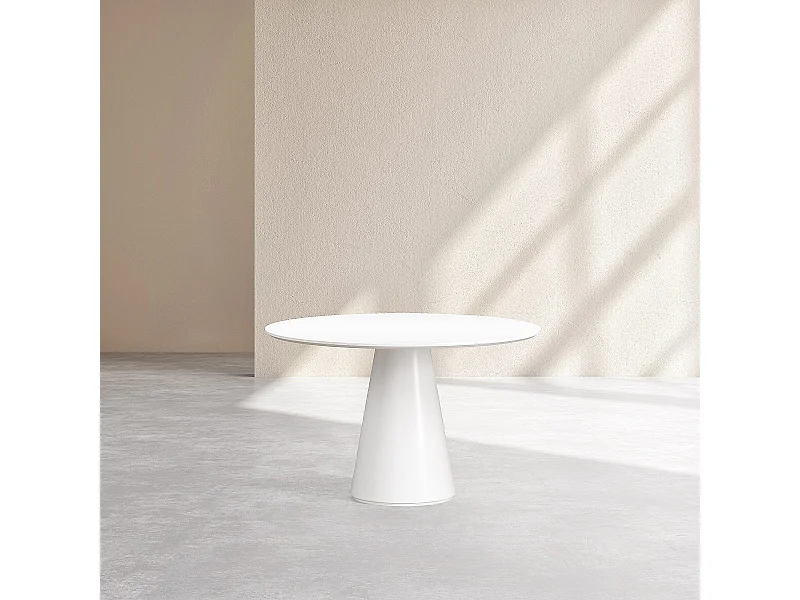 Habitat - Table ronde finition mate - Blanc - Sibari