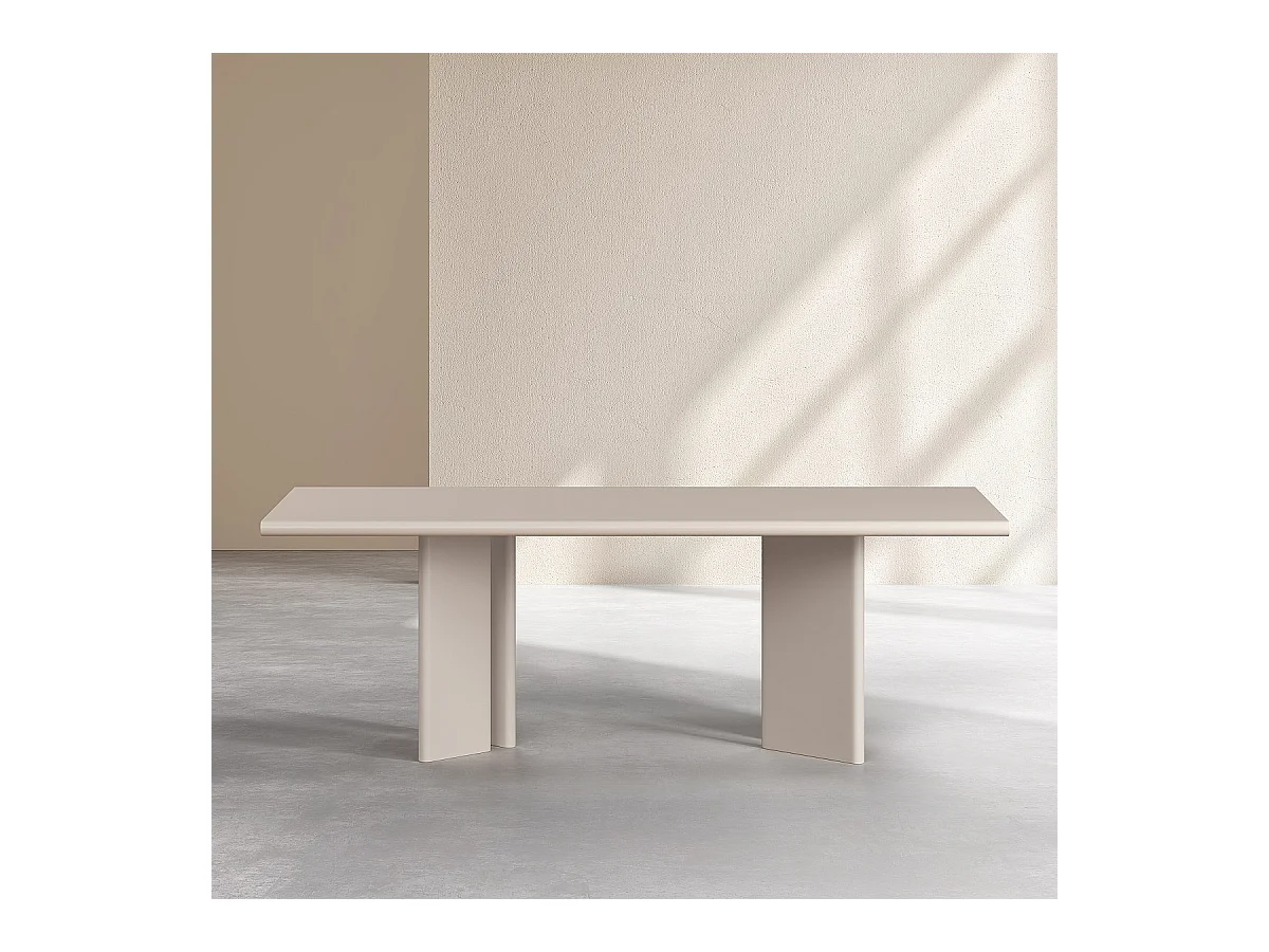 Habitat - Table rectangulaire finition mate - Crème - Vanda