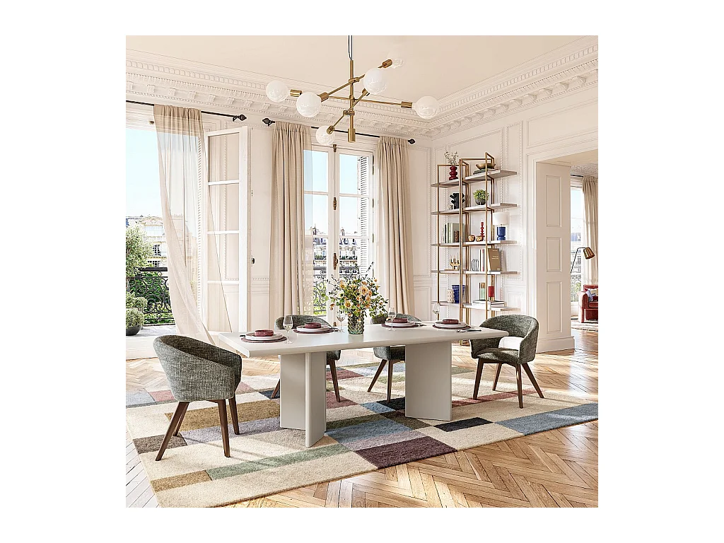 Habitat - Table rectangulaire finition mate - Crème - Vanda