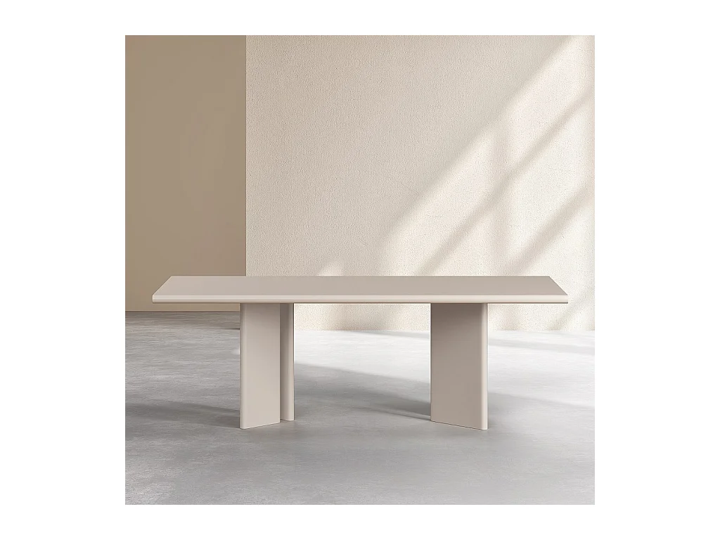 Habitat - Table rectangulaire finition mate - Crème - Vanda