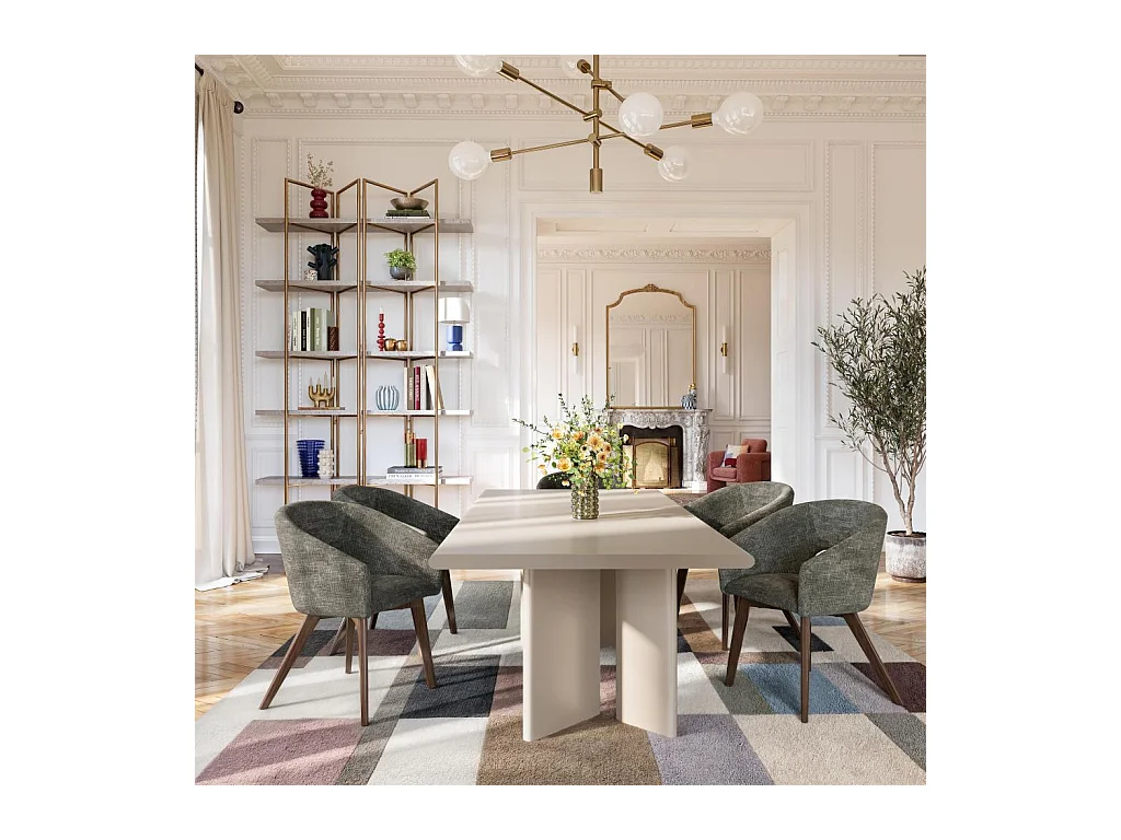 Habitat - Table rectangulaire finition mate - Crème - Vanda