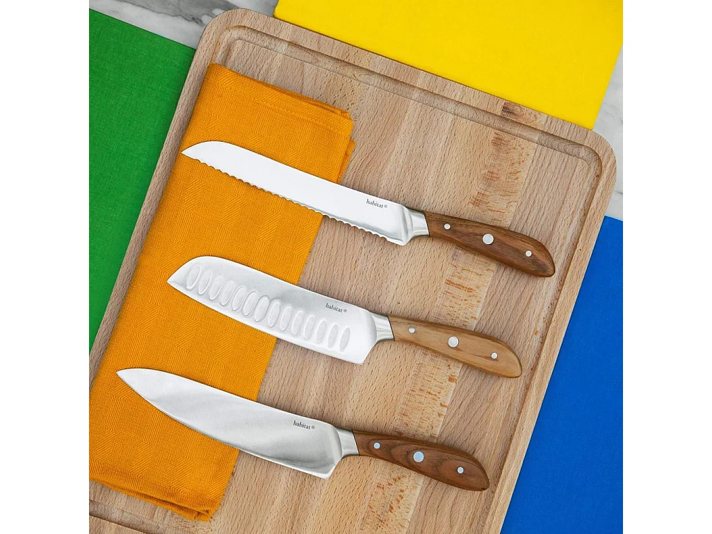 Habitat - Couteau santoku avec manche en bois - Oleg