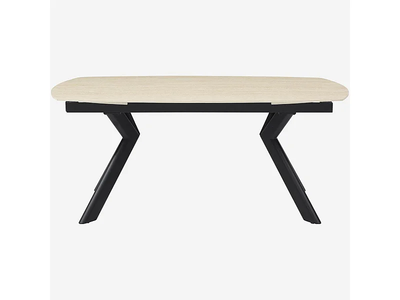 Habitat - Table ovale extensible en céramique effet travertin - Beige - Tibur