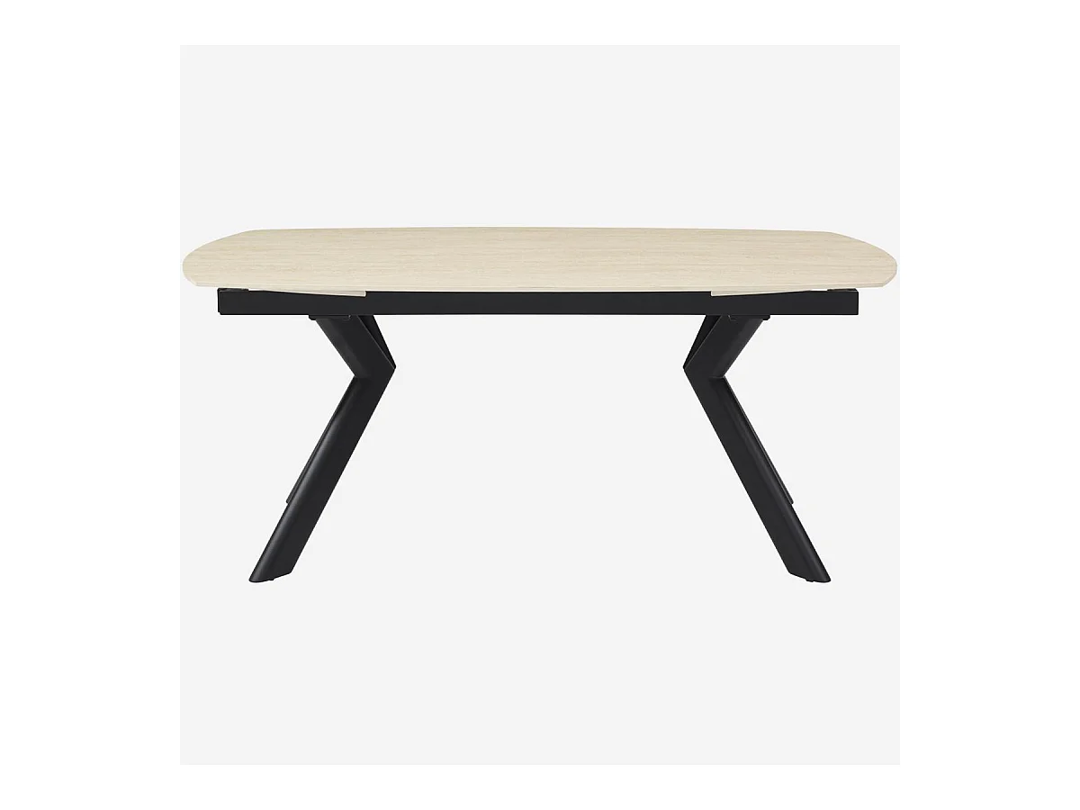 Habitat - Table ovale extensible en céramique effet travertin - Beige - Tibur