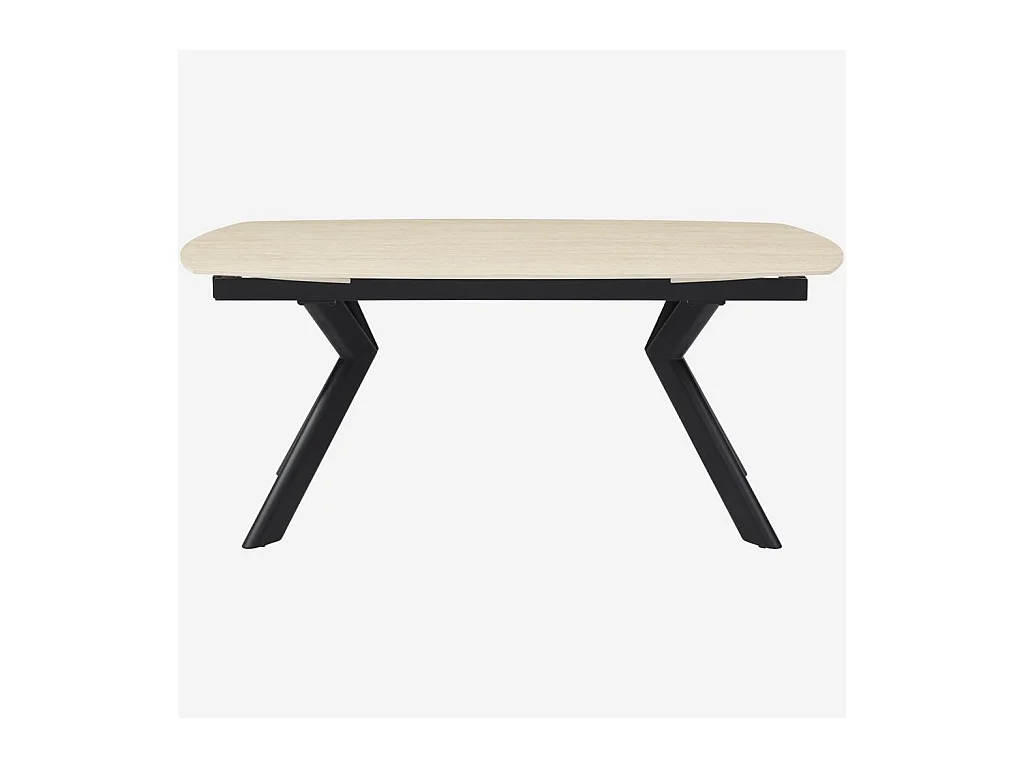 Habitat - Table ovale extensible en céramique effet travertin - Beige - Tibur