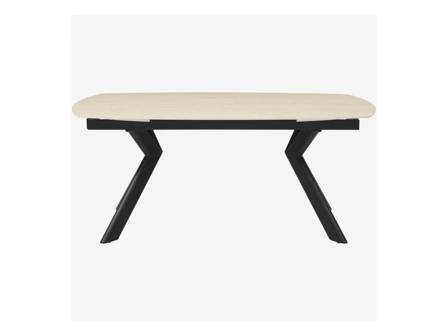 Habitat - Table ovale extensible en céramique effet travertin - Beige - Tibur