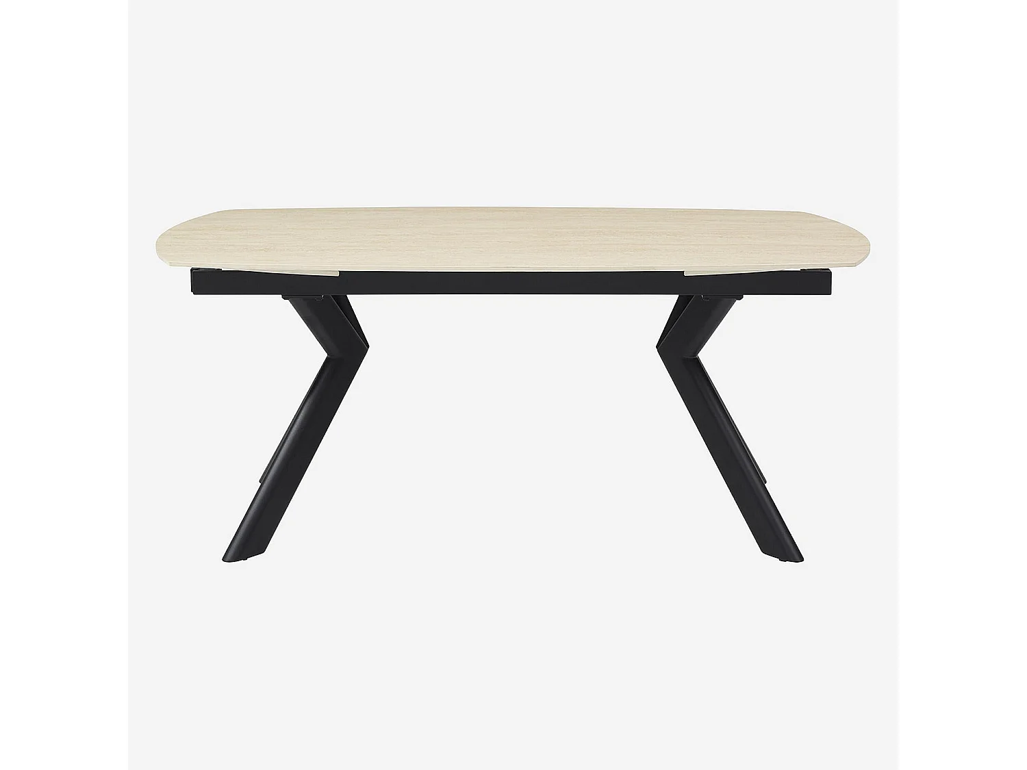 Habitat - Table ovale extensible en céramique effet travertin - Beige - Tibur
