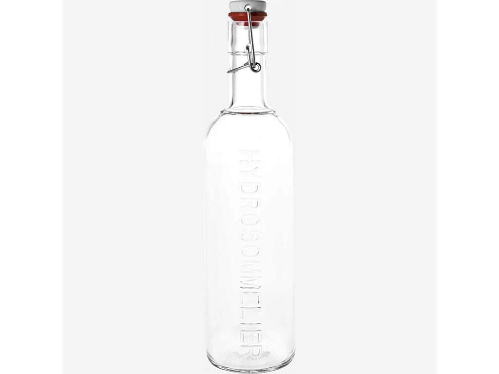 Habitat - Bouteille avec bouchon clipsable 8,5cm en verre - Foti